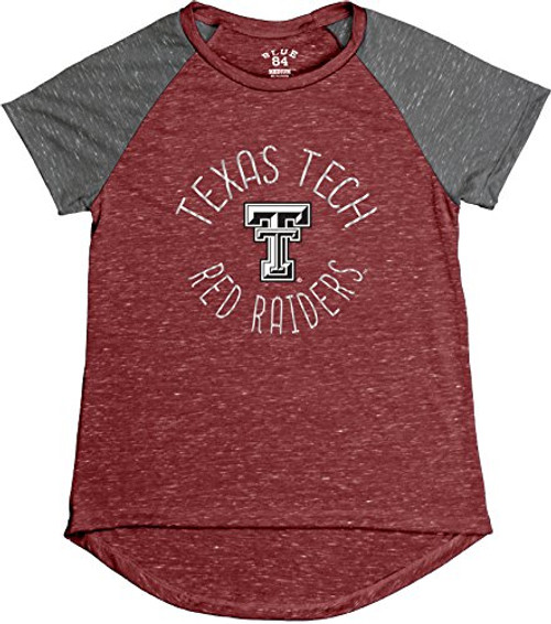 NCAA Texas Tech Red Raiders Womens Gracie Confetti Raglan Tee Small Red NCAA Texas Tech Red Raiders Womens Gracie Confetti Raglan Tee Small Red