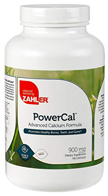 Zahler PowerCal Calcium Supplement with Vitamin D Promotes Healthy Bones Teeth and Gums Certified Kosher 180 Capsules Zahler PowerCal Calcium Supplement with Vitamin D Promotes Healthy Bones Teeth and Gums Certified Kosher 180 Capsules