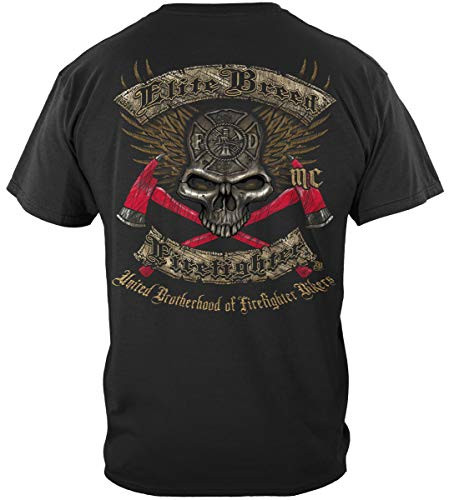 Erazor Bits Firefighter T-Shirt Elite Breed Biker Large Black