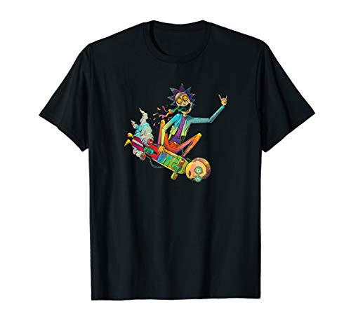 Rick and Morty Psychedelic Rick with Skateboard Morty T-shirt
