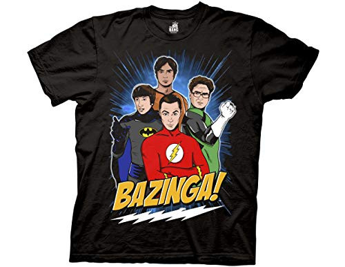 Ripple Junction Big Bang Theory DC Superhero Group Adult T-Shirt 2XL Black