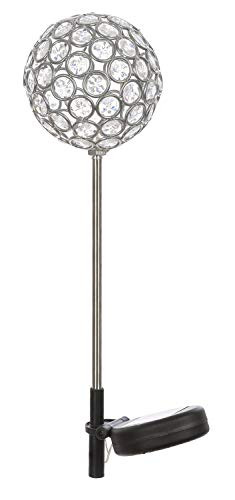 Grassland Road Solar Powered Crystal Ball Stake 20-in Sliver