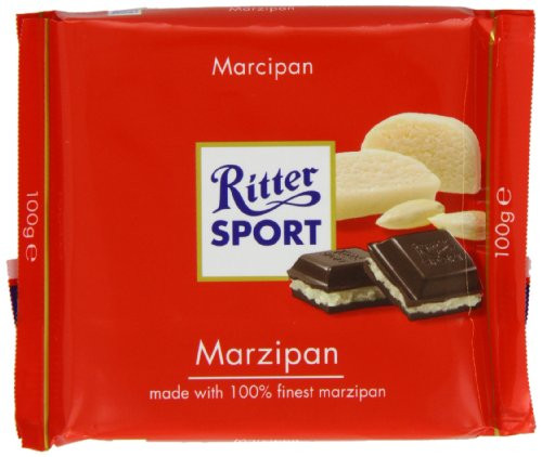 Ritter Sport Marzipan Chocolate Bar 100 g Pack of 5 Ritter Sport Marzipan Chocolate Bar 100 g Pack of 5