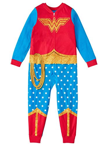 DC Comics Wonder Woman Pajamas Costume Blanket Sleeper Onesie for Girls Medium 78 Red