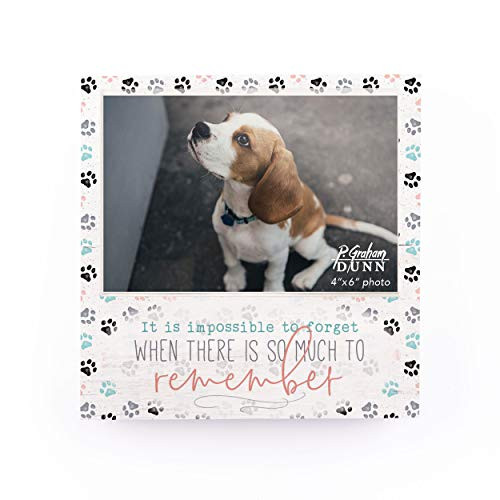 P_ Graham Dunn Impossible to Forget Pawprint 7 x 7 Acrylic and Pine Wood Tabletop Photo Frame