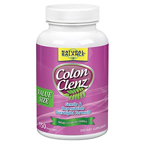 Natural Balance Colon Clenz  Herbal Colon Cleanse   Detox Supplement  Gentle   Dependable Overnight Formula 150 CT