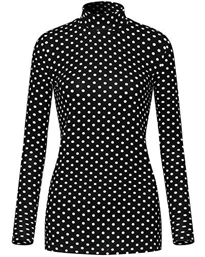 Le Vonfort Mock Neck Tops for Women Black White Pullover Shirt Active Workout Long Sleeve Base Layer