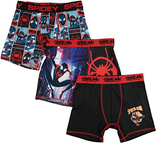 Bioworld Spiderman Boxers Into The Spider-Verse 3-Pack Briefs for Boys Medium Size 8