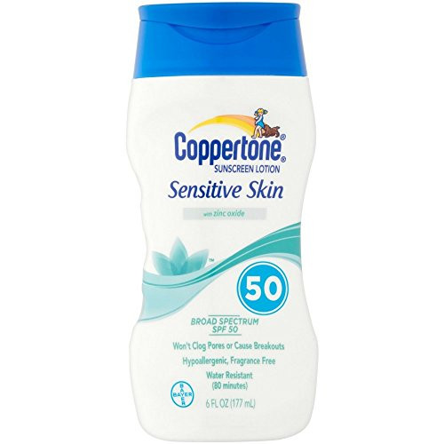 Coppertone Sensitive Skin SPF 50 Lotion 6 Fluid Ounce