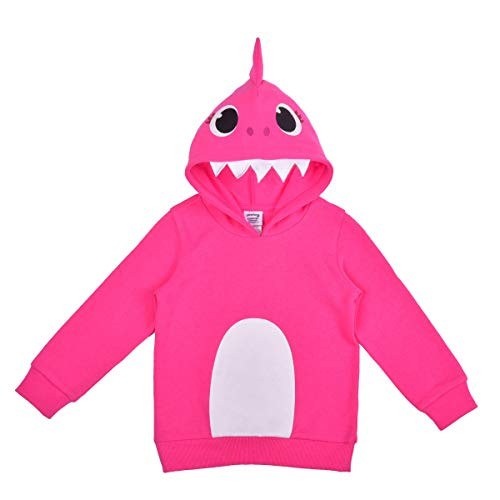 Nickelodeon Girls Baby Shark Pullover Fashion Hoodie Jacket with 3D Fin Pink Size 4T