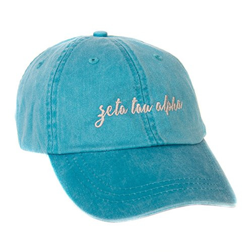 Zeta Tau Alpha N Sorority Baseball Hat Cap Cursive Name Font ZTA Bright Blue - N Zeta Tau Alpha N Sorority Baseball Hat Cap Cursive Name Font ZTA Bright Blue - N