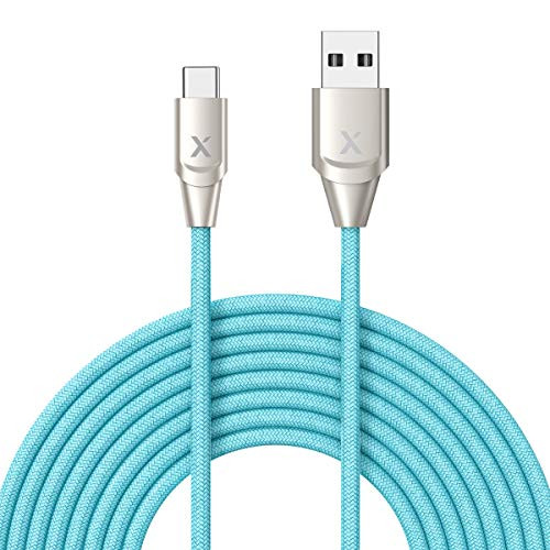 Xcentz USB Type C Cable 10ft, Premium Double Nylon Braided USB C to USB A Fast Charging Cable for Galaxy S9, S8, S8+, Note 8, LG V30, V20, G7, G6, G5, HTC 10, Sony XZ, Pixel, MacBook & More
