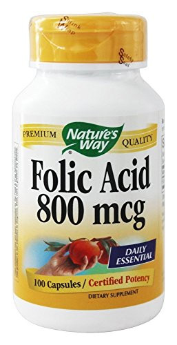 Natures Way Folic Acid 800mcg 100 Capsules Pack of 2