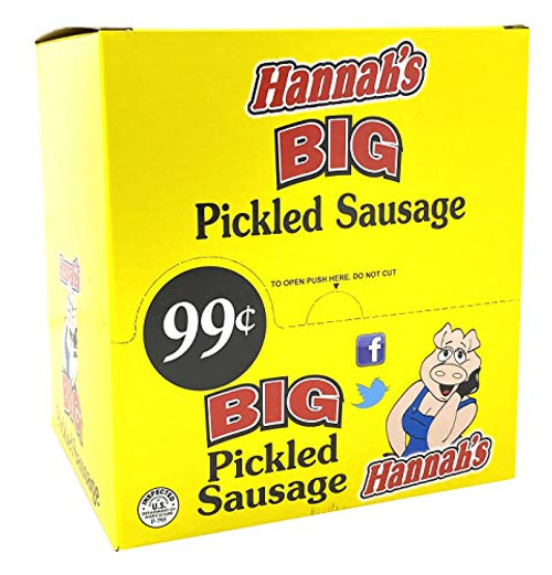 Hannahs Big Pickled Sausage Pack of 20 1_7 Ounce Sticks Chicken Pork and Beef Sausage Hannahs Big Pickled Sausage Pack of 20 1_7 Ounce Sticks Chicken Pork and Beef Sausage