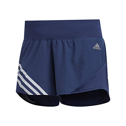 adidas Womens Run It 3-Stripes Short Tech Indigo Small 3