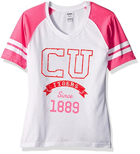 NCAA Clemson Tigers Womens Football Tee Small WhitePink