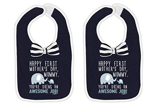 First Mothers Day Baby Bibs Bow Tie Bib Happy 1st Mothers Day Mommy Blue Elephants Baby Bow Tie Navy 2-Pack First Mothers Day Baby Bibs Bow Tie Bib Happy 1st Mothers Day Mommy Blue Elephants Baby Bow Tie Navy 2-Pack