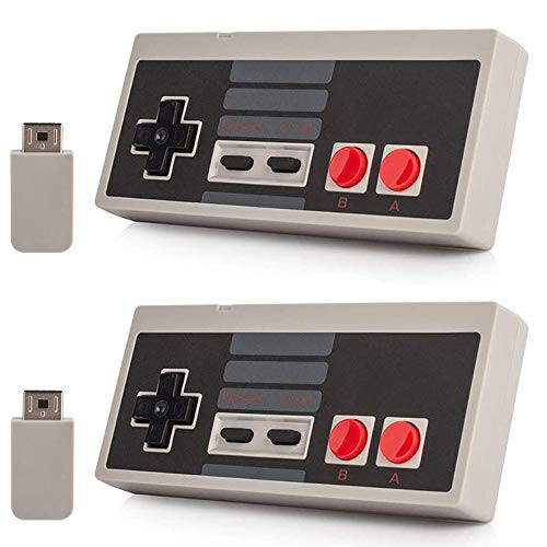 2pcs Wireless Game Controller for NES Classic Edition NiceCo 2_4G No-Wired Gamepad Joypad with Receiver for NES Classic Gaming System Console