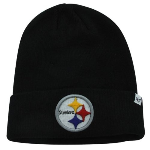 47 Pittsburgh Steelers Black Cuff Beanie Hat - NFL Cuffed Knit Toque Cap