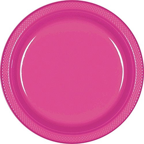 Magenta Round Plastic Plates | 10.25" | Pack of 20 | Party Supply
