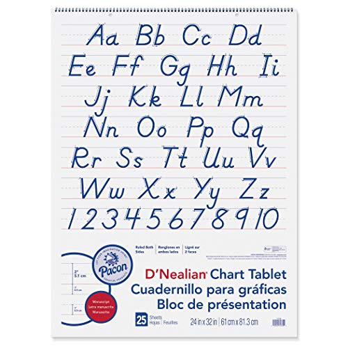 DNealian Chart Tablet 24X32 Manuscript 25 Sheets