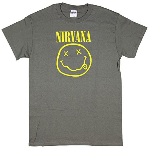 Nirvana Smiley Face Logo Corporate Rock Whores Adult T-shirt - Black XX-Large