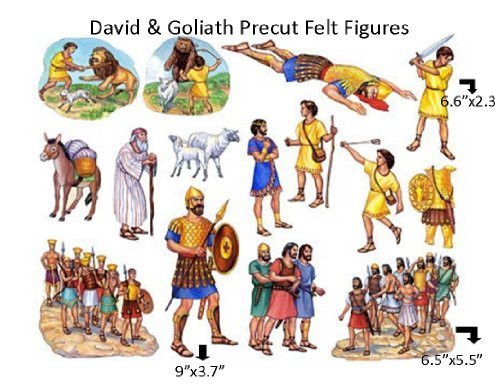 David and Goliath Felt Figures for Flannel Board Bible Stories-precut David and Goliath Felt Figures for Flannel Board Bible Stories-precut