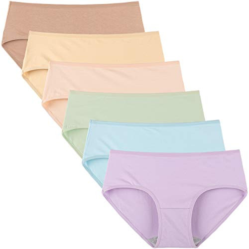 INNERSY Womens Underwear Cotton Hipster Panties Regular   Plus Size 6-PackXX-LargeBright Basics