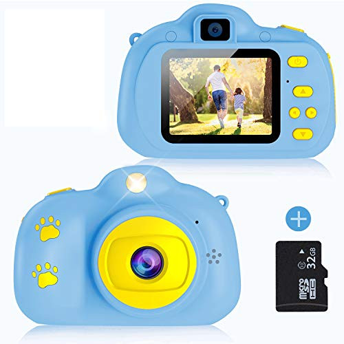 Ehpow Kids Camera 8MP for Boys Girls Birthday Gifts Children Digital Video Camera Rechargeable Camcorder 2_4 Inch for Toddler Age 3-12 Year Old Portable Toy Cameras with 32GB SD Card Blue Ehpow Kids Camera 8MP for Boys Girls Birthday Gifts Children Digital Video Camera Rechargeable Camcorder 2_4 Inch for Toddler Age 3-12 Year Old Portable Toy Cameras with 32GB SD Card Blue