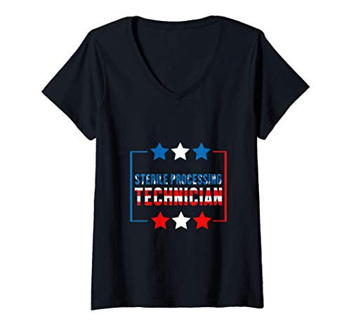 Womens Sterile Processing Technician Knowledge Funny Tech V-Neck T-Shirt