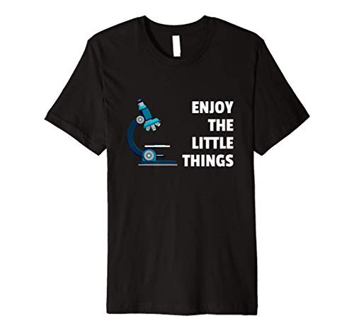 Lab Tech Microscope Biology Scientist Enjoy Little Things Premium T-Shirt