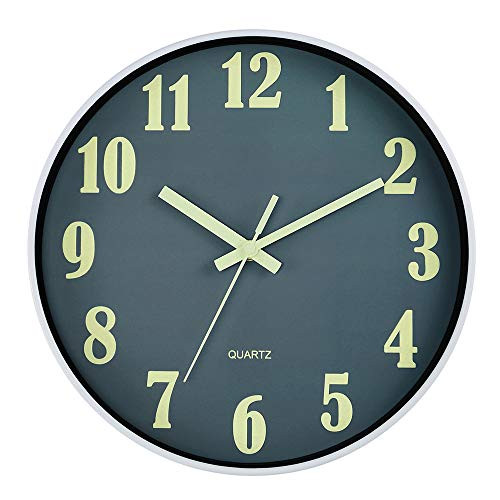 JoFomp Night Light Wall Clock 12 Inch Silent Non-Ticking Wall Clocks Large Luminous Function Numbers and Hands Battery Operated Decorative Wall Clock for Office Kitchen Living Room Grey JoFomp Night Light Wall Clock 12 Inch Silent Non-Ticking Wall Clocks Large Luminous Function Numbers and Hands Battery Operated Decorative Wall Clock for Office Kitchen Living Room Grey