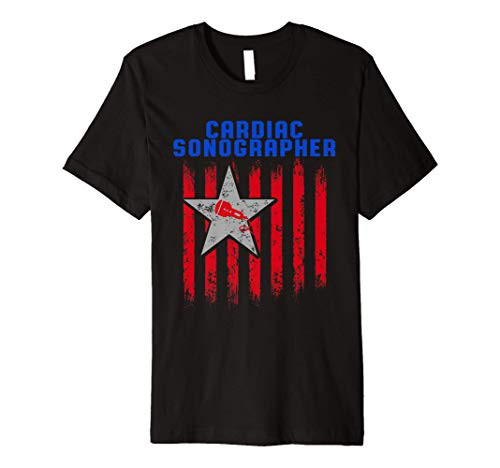 Cardiac Sonographer Echo Tech US Flags RDCS Premium T-Shirt