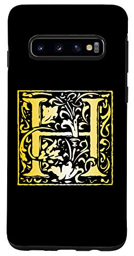 Galaxy S10 Letter H Initial Monogram Personalized Name Gifts Floral Case