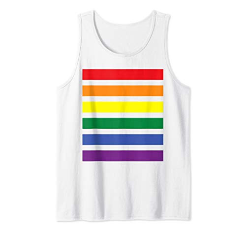 Rainbow Stripes Gay Pride Month LGBT Parade Gear Tank Top