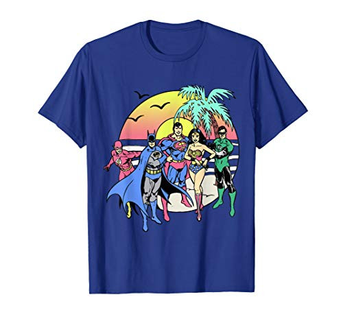 DC Comics Justice League Sunset Beach Portrait T-Shirt