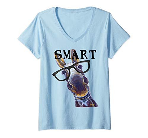 Womens Smart Donkey Shirt Smart Donkey V-Neck T-Shirt
