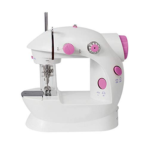 Mini Sewing Machine Portable Sewing Machines for Beginners 2-Speed Double Thread Handheld Sewing Embroidery Machine Straight Sewing with Foot Pedal Gifts - Pink