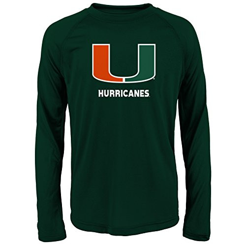 NCAA Miami Hurricanes Boys Outerstuff Loyal Fan Performance Tee Team color  Youth Large 12-14