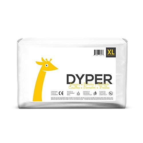 DYPER Responsibly Sourced Bamboo Baby Diapers Ink Free Soft Durable X-Large 28 lbs 20 Count White DYPER Responsibly Sourced Bamboo Baby Diapers Ink Free Soft Durable X-Large 28 lbs 20 Count White