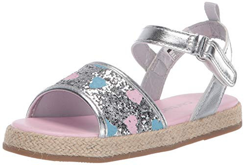 carters Girls Sororan Hook and Loop Sandal Silver 6 Toddler