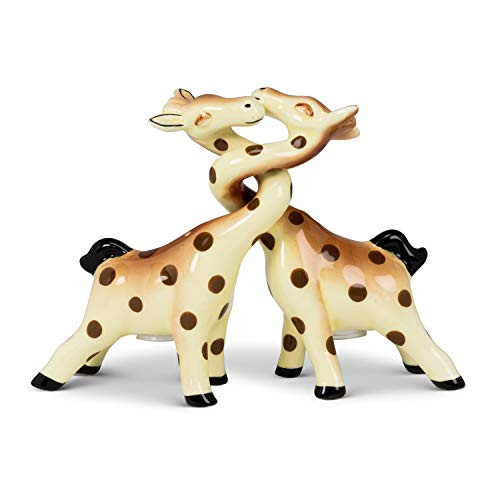 Abbott Collection 27 Kissing Giraffes S P 3_5 inches H BrownIvory