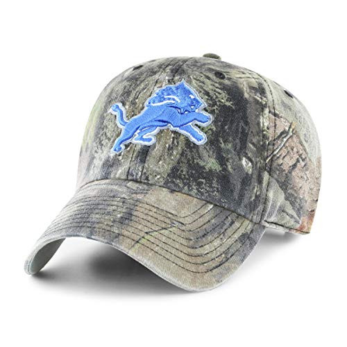 OTS NFL Detroit Lions Mens Challenger Adjustable Hat Mossy Oak One Size
