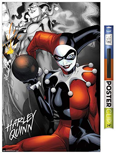 Trends International DC Comics - Harley Quinn - The Bomb Wall Poster 22_375 x 34 Premium Poster   Clip Bundle