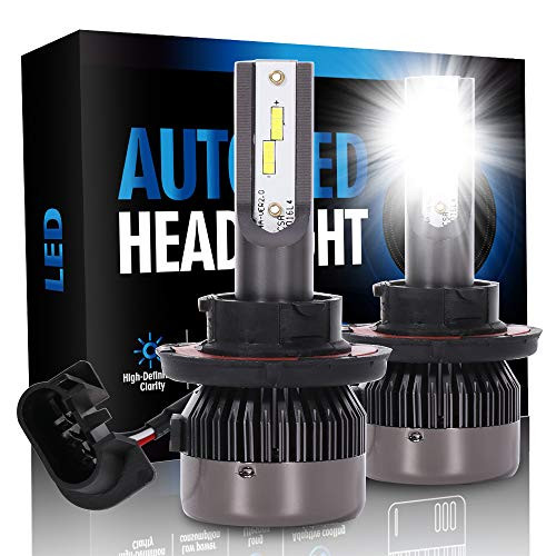 ECCPP H13 LED Headlight Bulb HiLo Beam White Headlamp Conversion Kit - 80W 6000K 9600Lm 12xCSP Chips - 1 Year WarrantyPack of 2