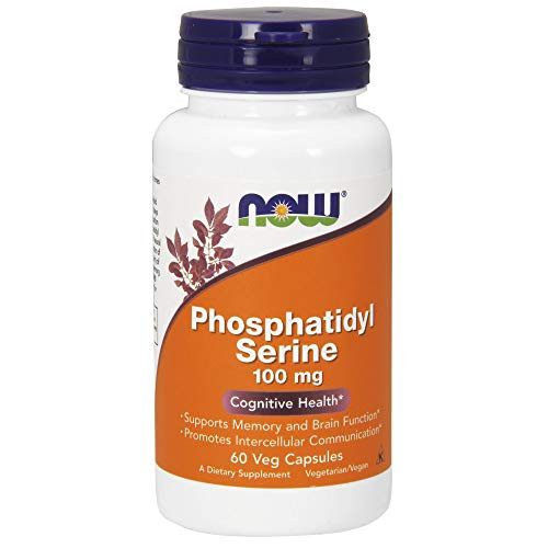 NOW Supplements Phosphatidyl Serine 100 mg with Phospholipid compound derived from Soy Lecithin 60 Veg Capsules NOW Supplements Phosphatidyl Serine 100 mg with Phospholipid compound derived from Soy Lecithin 60 Veg Capsules