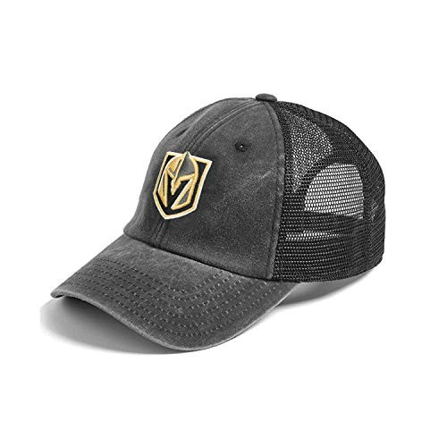 AMERICAN NEEDLE Vegas Golden Knights Raglan Bones Mesh Back Trucker Adjustable Strapback Hat