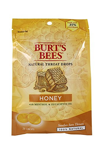 Burts Bees Natural Throat Drops Honey 20 Count 6 Packs