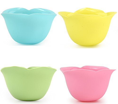 Perfect Poachers by Archer - Silicone Egg Poaching Cups - Stovetop or Microwave Egg Poacher - Dishwasher Safe Poached Egg Maker - Pack of 4 Nonstick Poached Eggs Cups - Pastel Colors - BPA Free