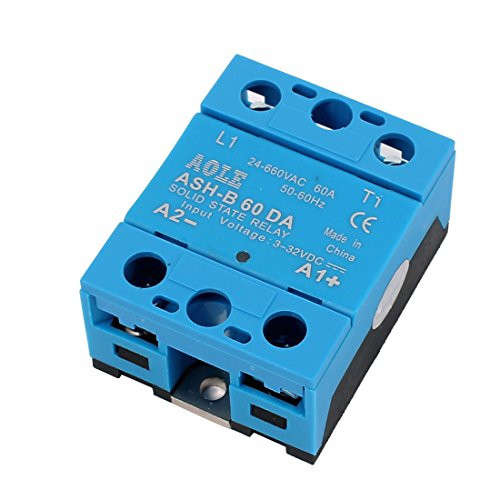 uxcell ASH-60DA 4-32VDC to 24-660VAC 60A Single Phase Solid State Relay DC to AC Relay